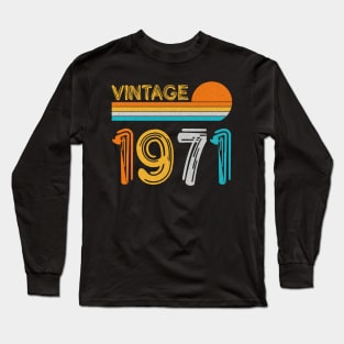 Vintage 1971 Happy 52nd Birthday Retro Long Sleeve T-Shirt